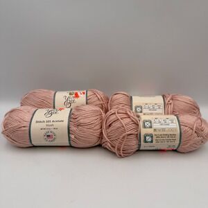Yarn Bee Stitch 101 Acetate Blush Pink Yarn 4 Skeins SAME DYE LOT 112029